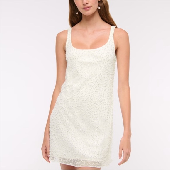Abercrombie & Fitch White Beaded Mini Dress - Picture 5 of 14